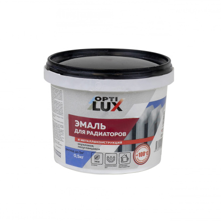 Эмаль Ижсинтез Оптилюкс акриловая для радиаторов белая 0,5 кг полуглянцевая